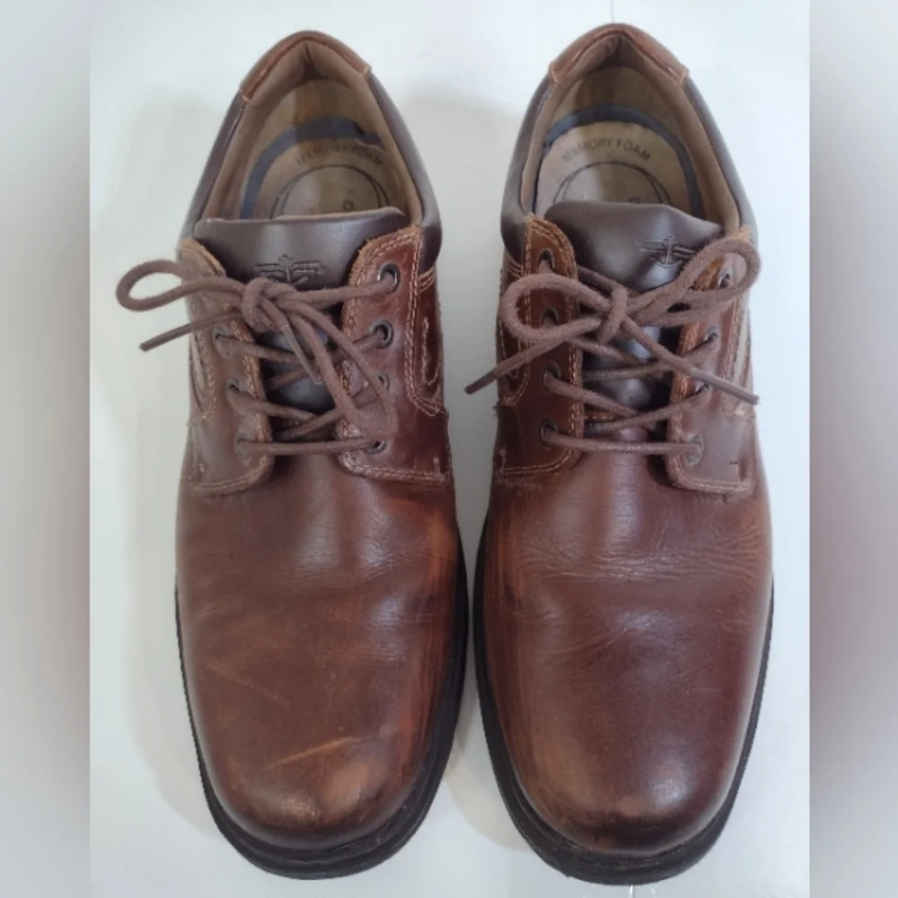Dockers Men's Stain Defender Classic Brown Leather Men's Shoes Size (9.5) M